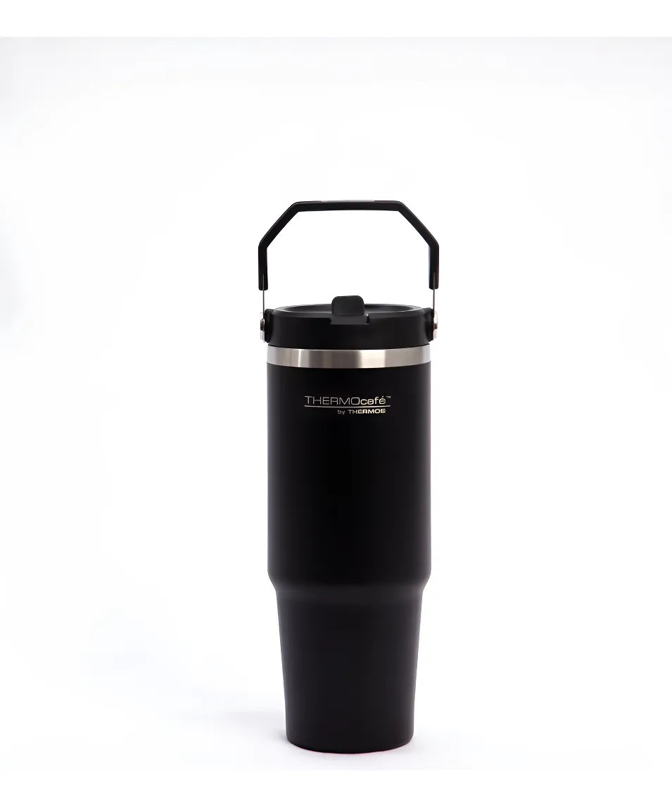 Vaso Térmico de Acero Inoxidable 880 ml con Manija y Tapa Antiderrame