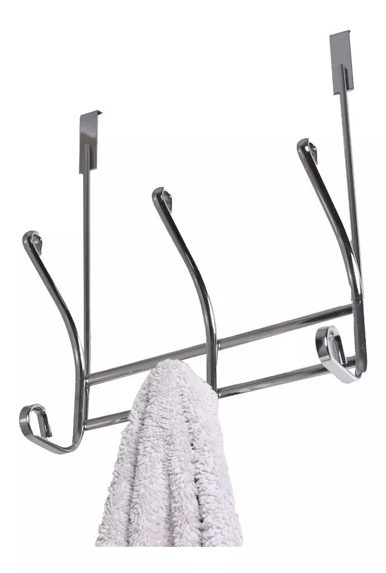 Perchero cromado para puerta