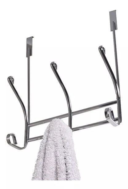 Perchero cromado para puerta