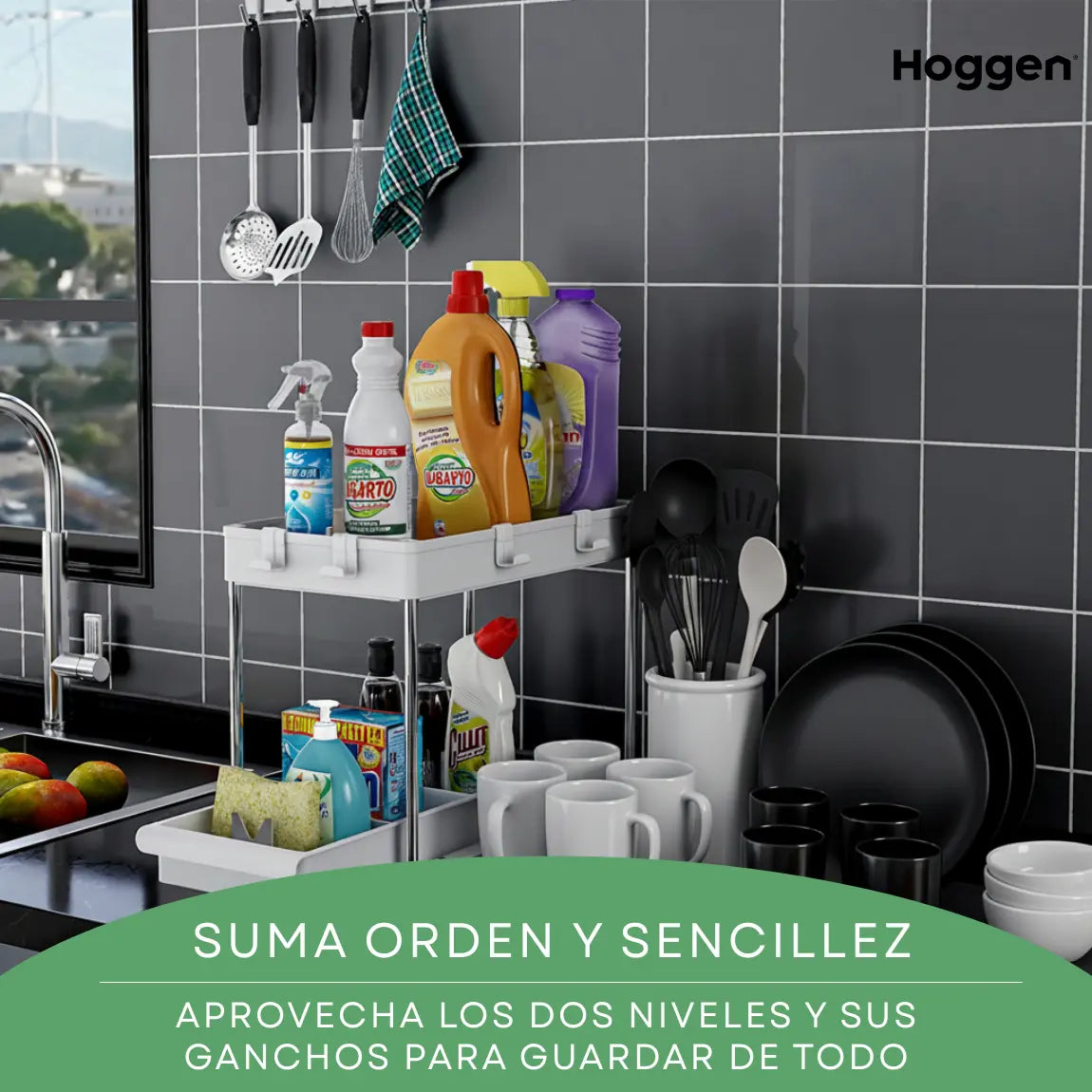 Organizador Estante Grande X1 Cocina Alacena Bacha Multiusos Blanco