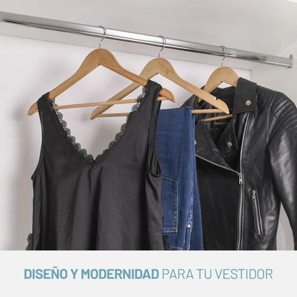 Perchas De Madera Lustrada X 5 Unidades