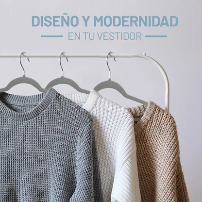 Perchas terciopelo adultos gris x 20 unidades