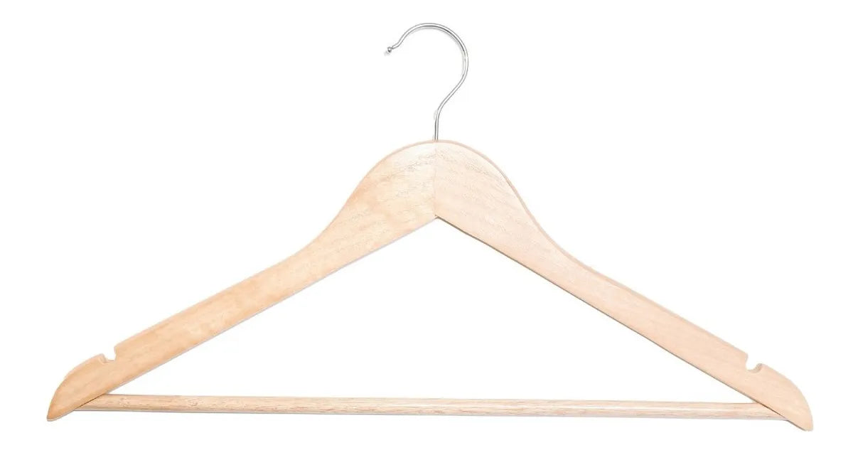 Perchas De Madera Lustrada X 100 Unidades