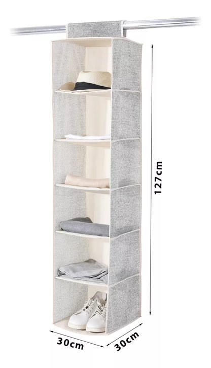 Organizador Colgante De 6 Estantes Gris