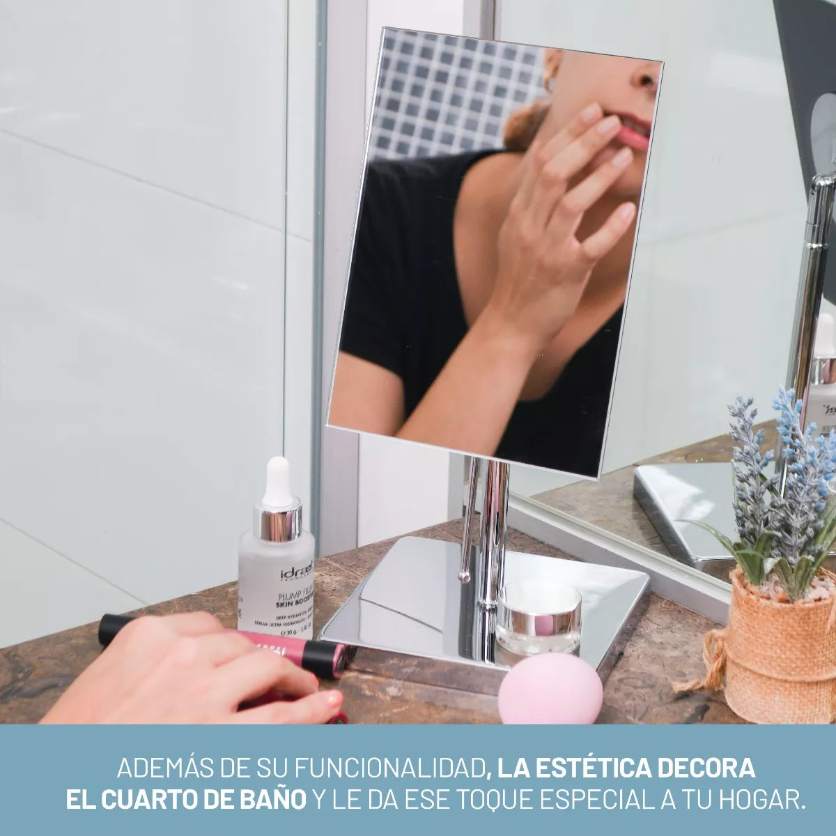 Espejo de tocador cuadrado