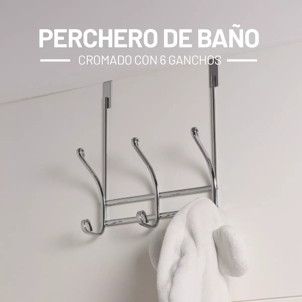 Perchero cromado para puerta