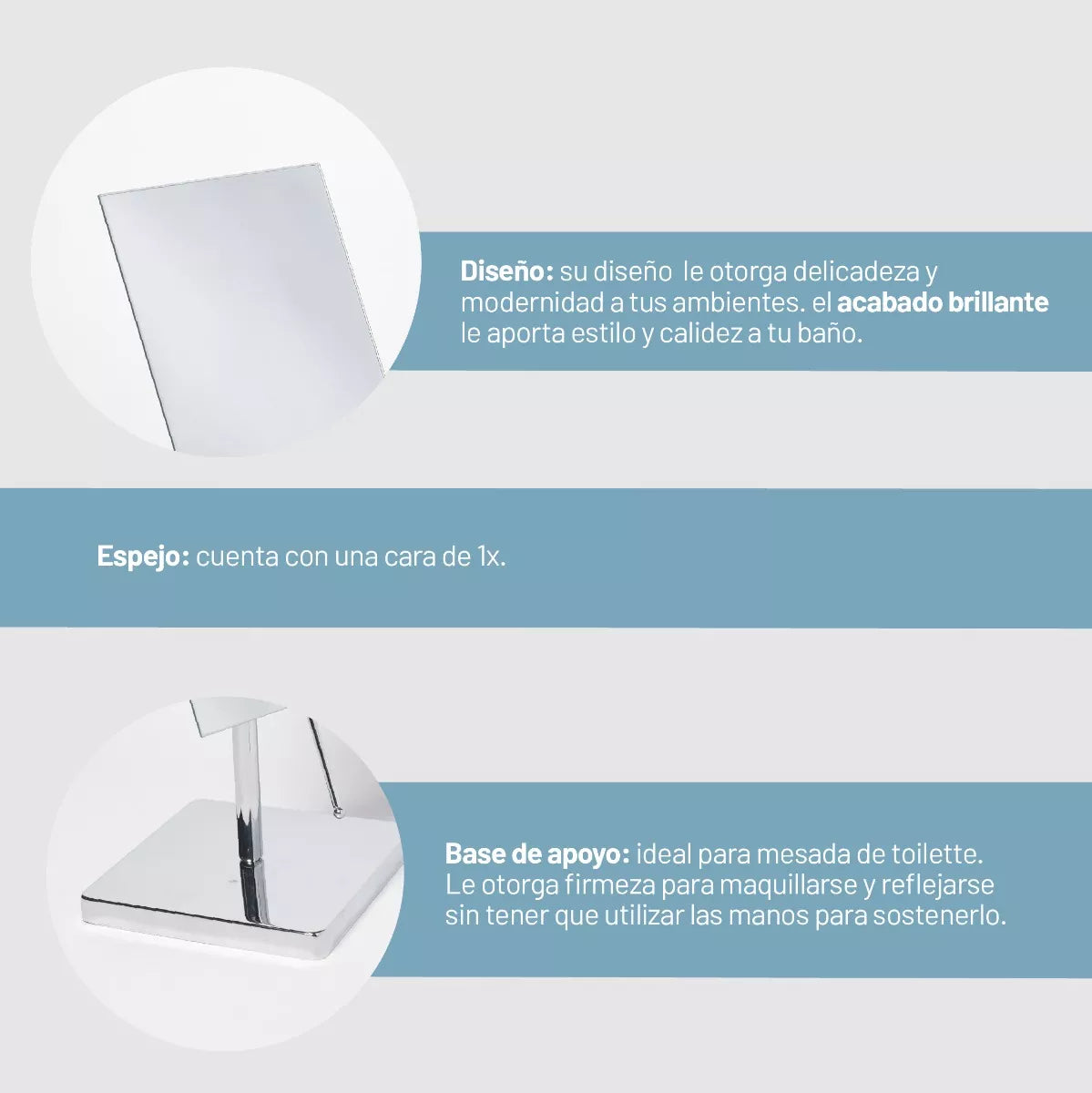 Espejo de tocador cuadrado