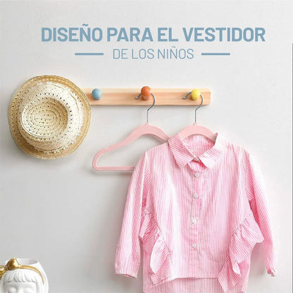 Perchas Terciopelo Kids Rosas X 10 Unidades