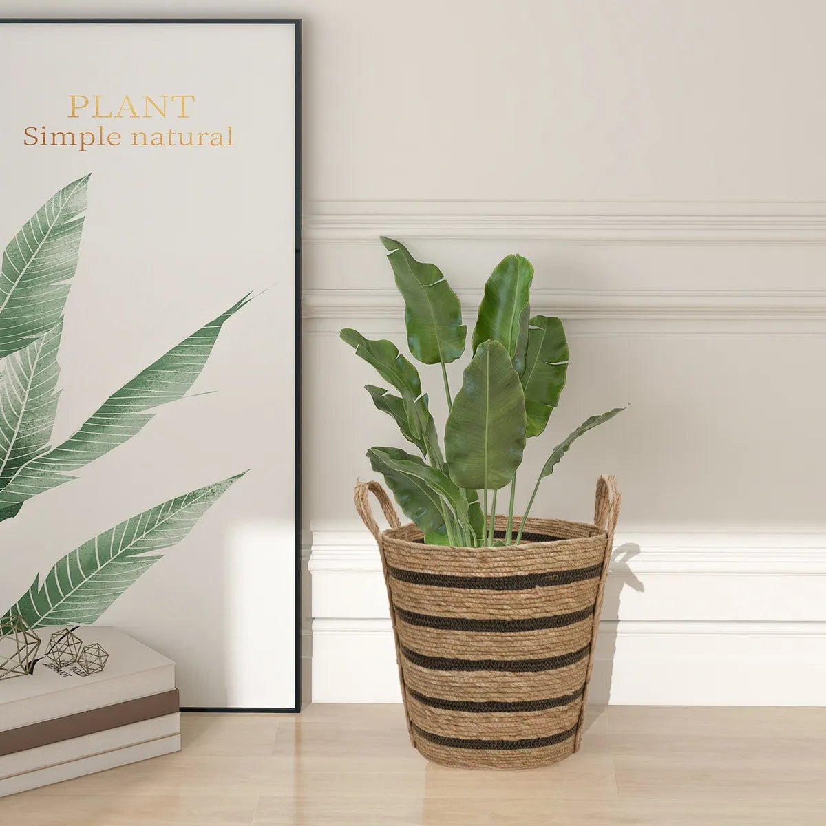 Canasto Cesto Organizador Redondo Fibra Multiuso Hogar Marrón