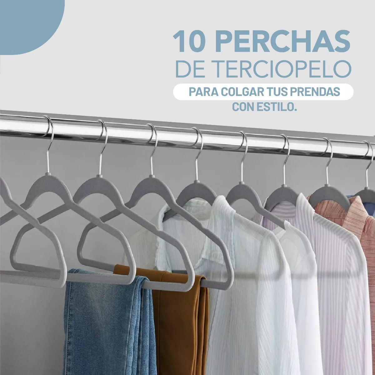 Perchas terciopelo adultos gris x 20 unidades