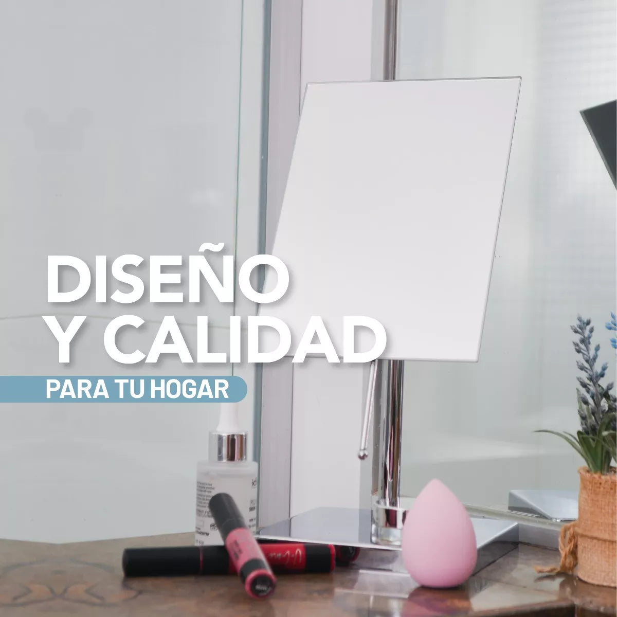 Espejo de tocador cuadrado