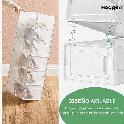 Caja Organizadora Para Zapatos por 12 Unidades con Apertura Frontal Horizontal