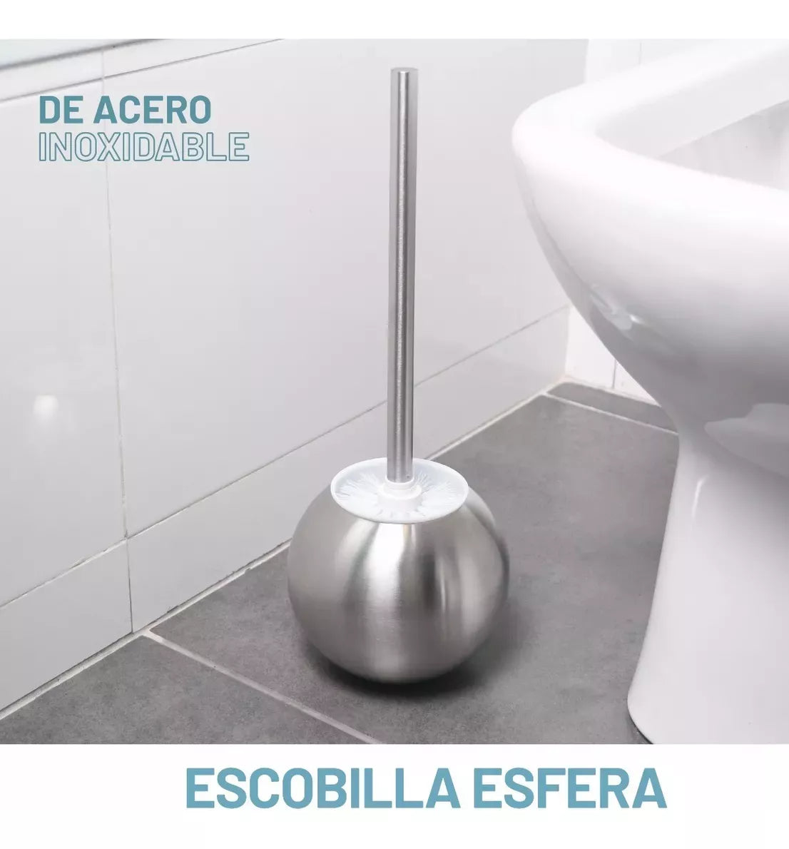 Escobilla esfera para inodoro de acero inoxidable