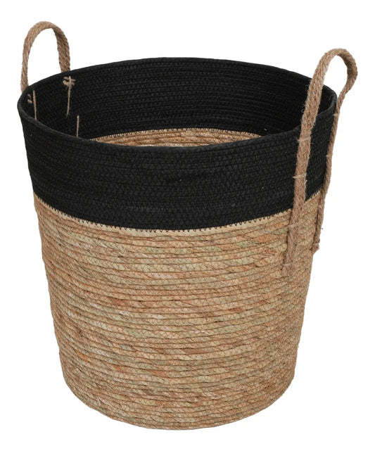 Canasto Cesto Organizador Redondo Fibra Multiuso Deco Marrón