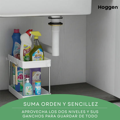 Organizador Estante Grande X1 Cocina Alacena Bacha Multiusos Blanco