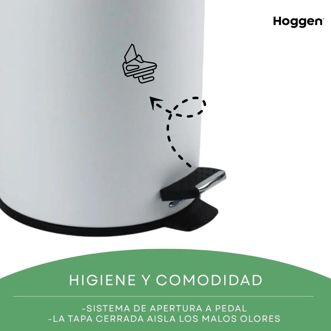 Cesto de Basura  Blanco Mate con Tapa Madera 3 Lts