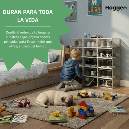 Caja Organizadora Para Zapatos por 12 Unidades con Apertura Frontal Horizontal