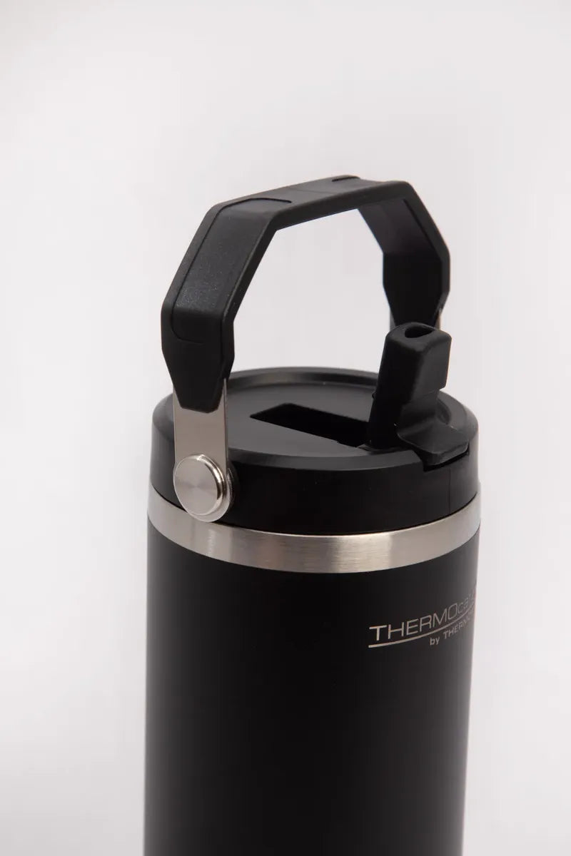 Vaso Térmico de Acero Inoxidable 880 ml con Manija y Tapa Antiderrame