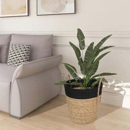 Canasto Cesto Organizador Redondo Fibra Multiuso Deco Marrón