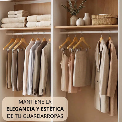 Pack X 70 Perchas De Madera Con Ganchos Natural Lustradas