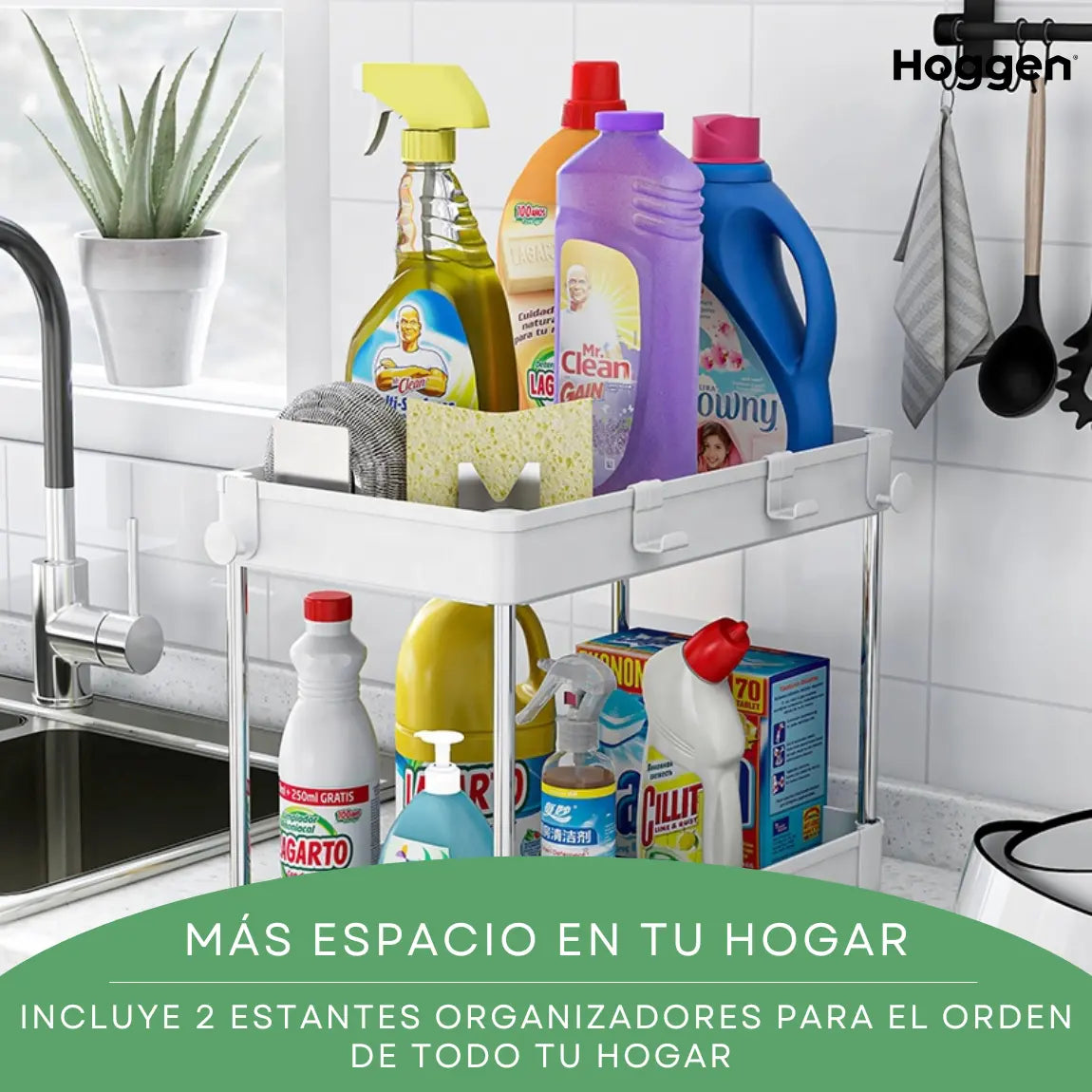 Organizador Estante Grande X1 Cocina Alacena Bacha Multiusos Blanco
