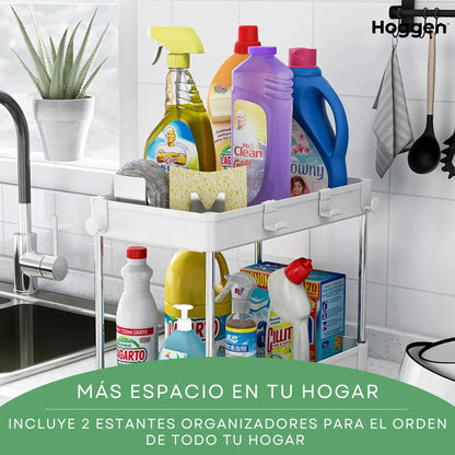 Organizador Estante Grande X1 Cocina Alacena Bacha Multiusos Blanco
