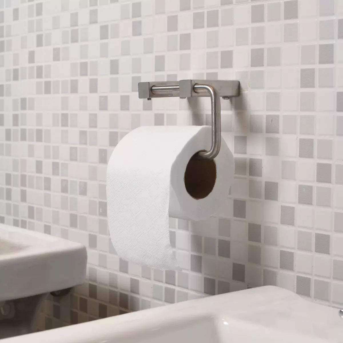 Portarollo de papel higienico de acero inoxidable