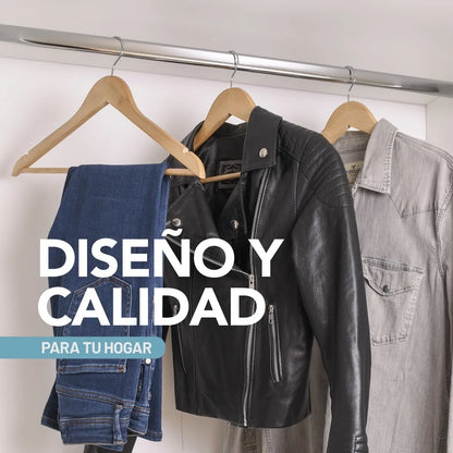 Perchas De Madera Lustrada X 5 Unidades