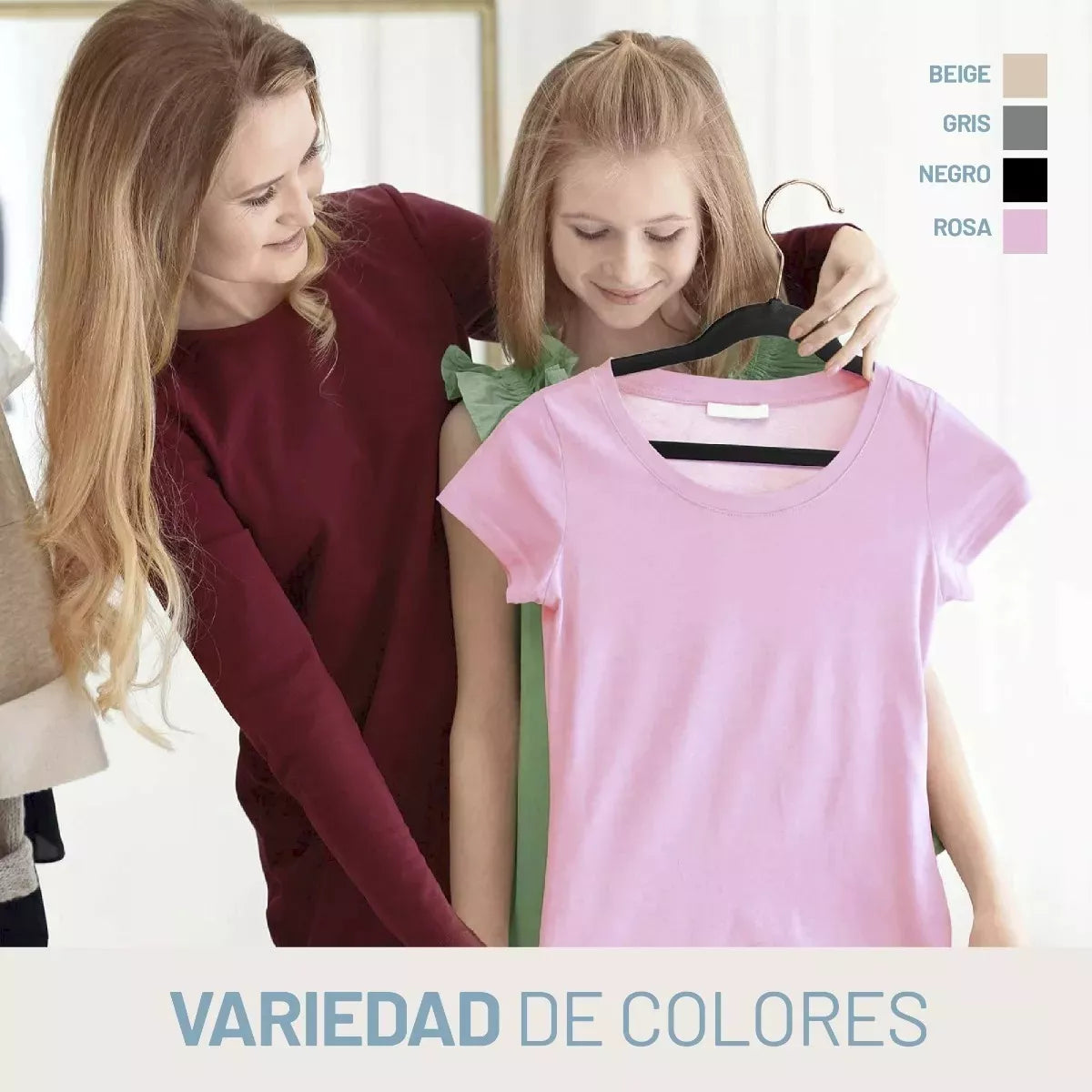 Perchas Terciopelo Negro Kids Niños Antideslizante X 20 Unidades