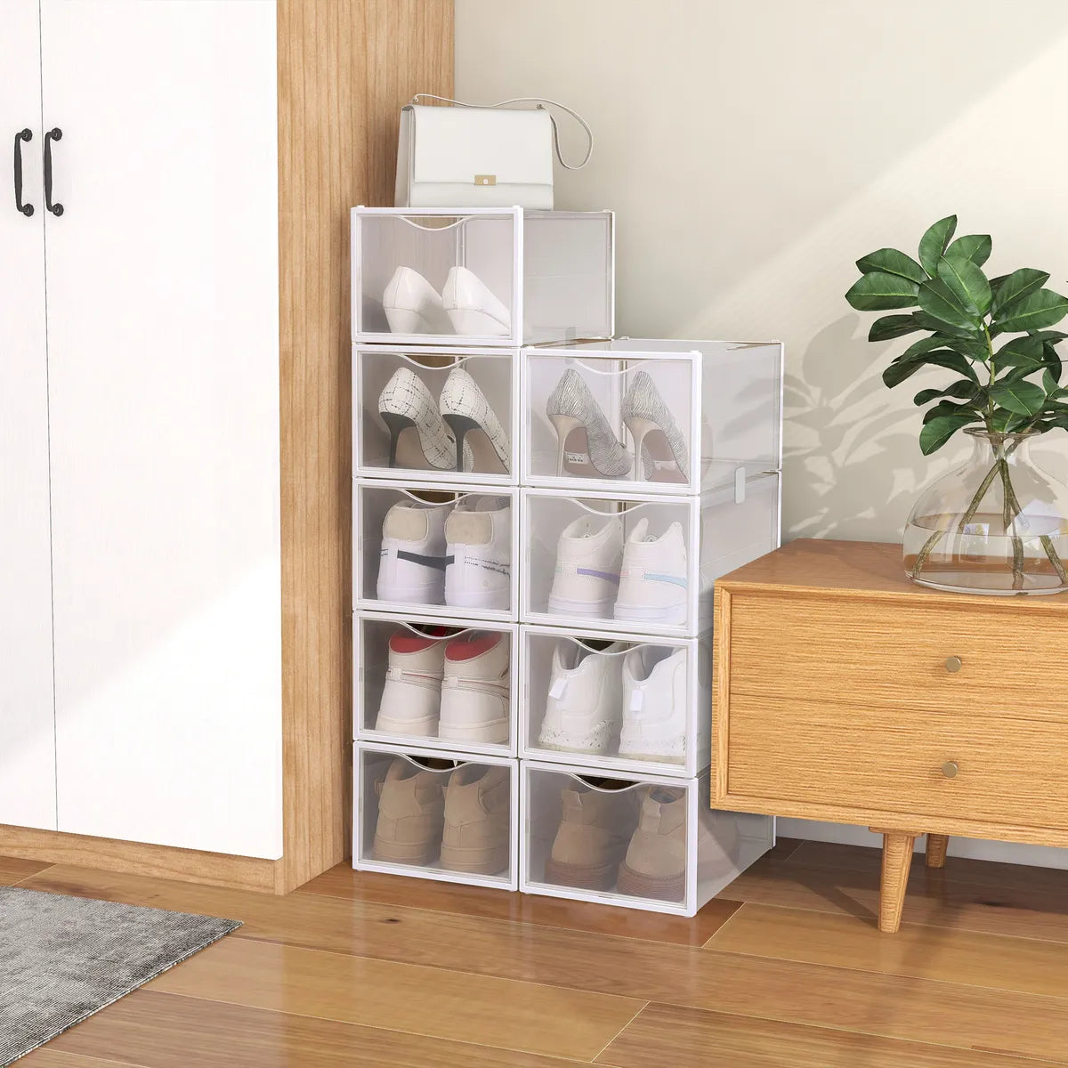 Cajas apilables apertura frontal vertical por 12 unidades