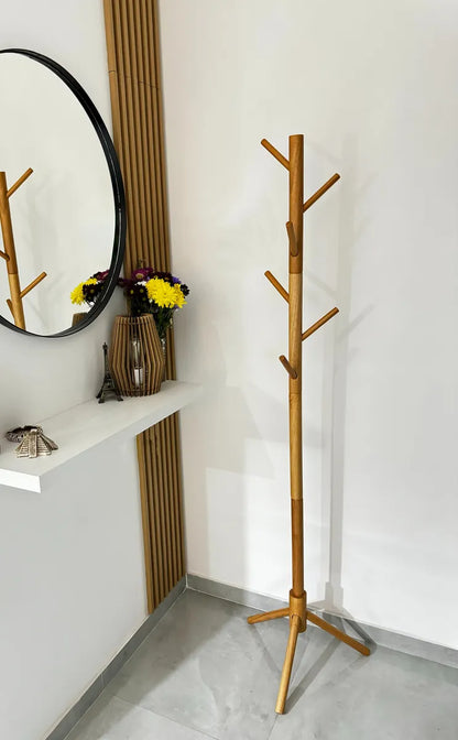 Perchero De Pie Madera Natural Nordico