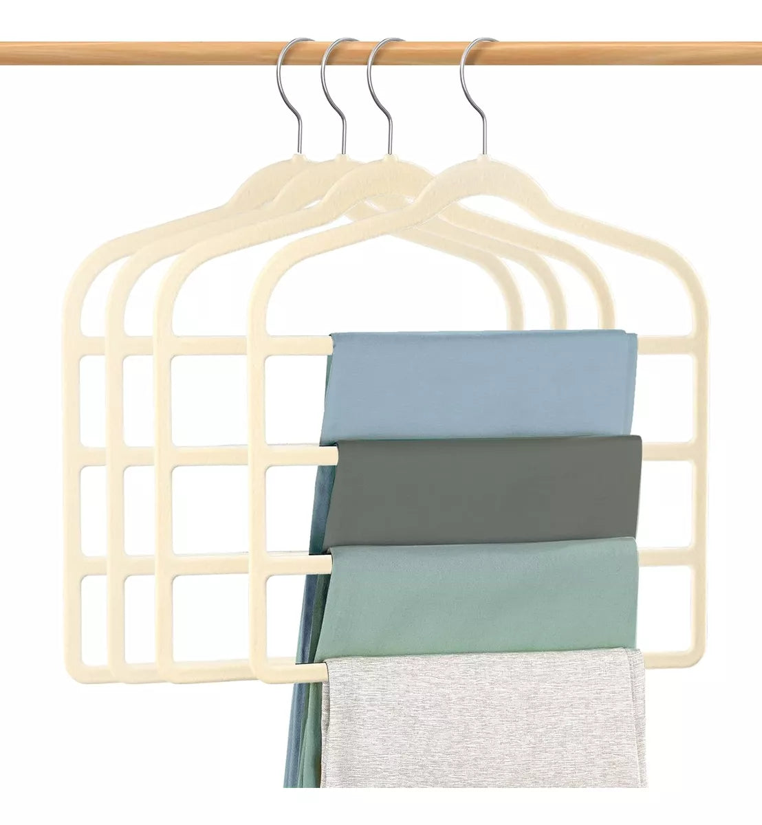 Percha Terciopelo Pantalonera Beige X 1 Unidad