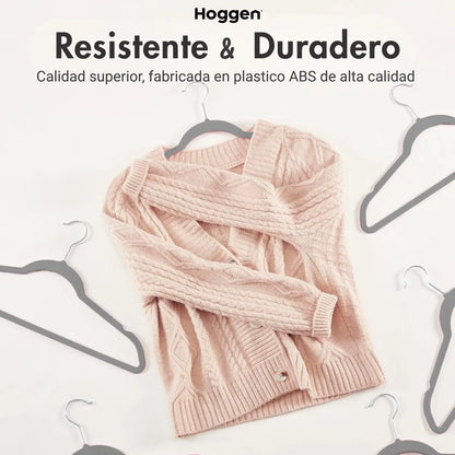 Perchas terciopelo adultos gris x 20 unidades