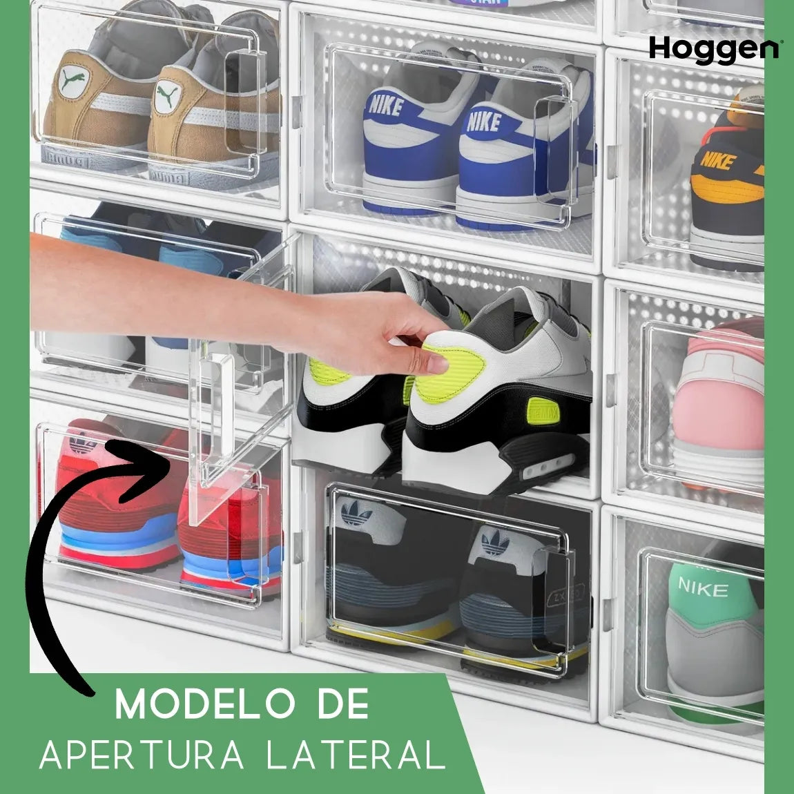 Caja Organizadora Para Zapatos por 12 Unidades con Apertura Frontal Horizontal