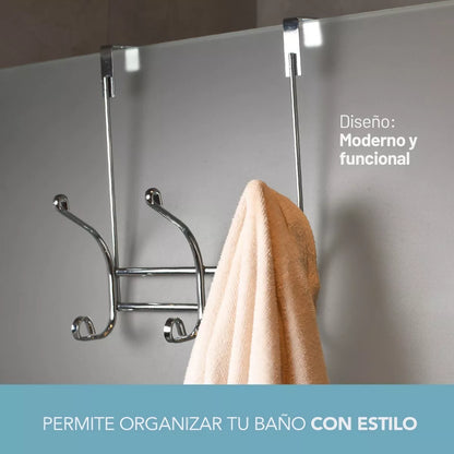 Perchero cromado para puerta