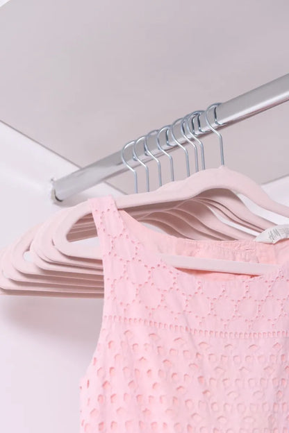 Perchas Terciopelo Kids Rosas X 10 Unidades