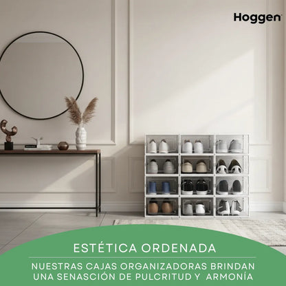 Caja Organizadora Para Zapatos por 12 Unidades con Apertura Frontal Horizontal