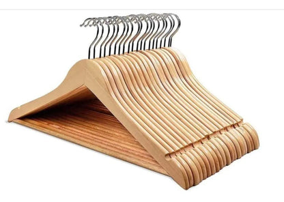 Perchas De Madera Lustrada X 5 Unidades