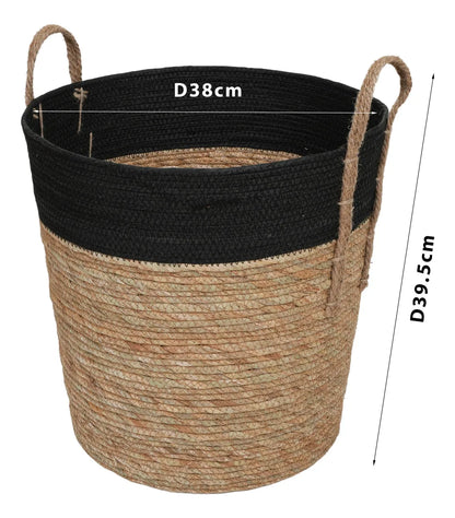 Canasto Cesto Organizador Redondo Fibra Multiuso Deco Marrón