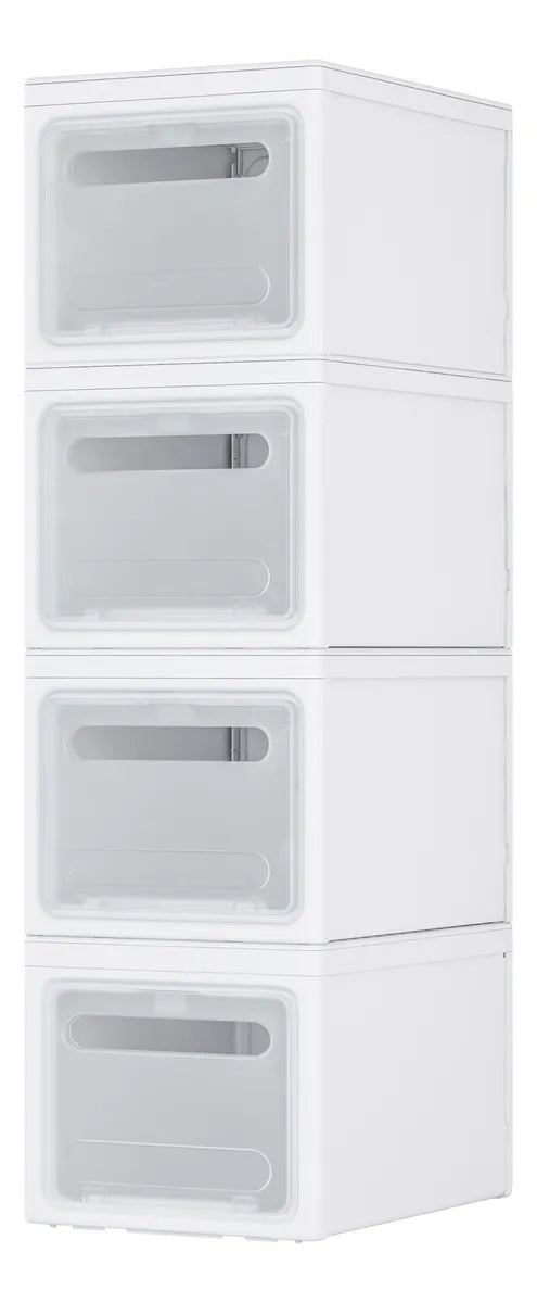 Cajas Organizador Multiusos Apilable Pack X 4 Unidades Blanco
