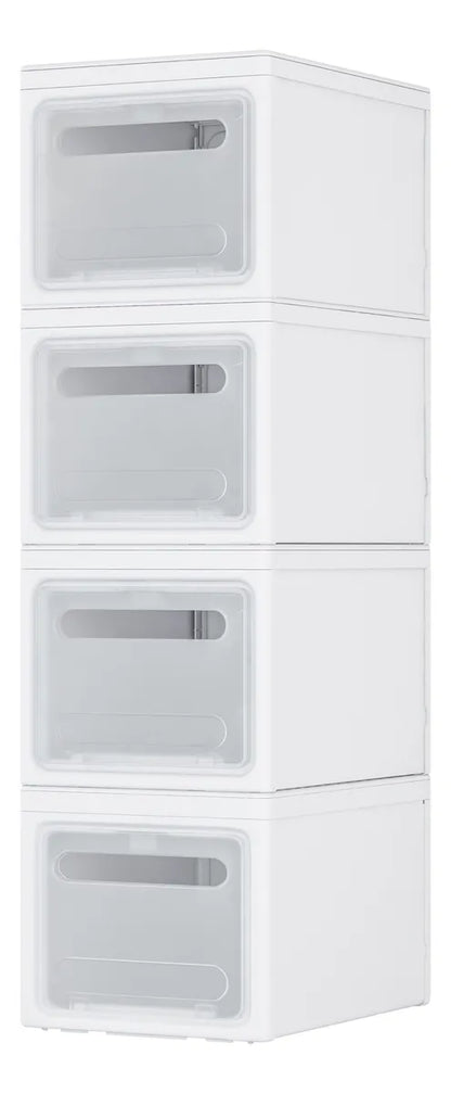 Cajas Organizador Multiusos Apilable Pack X 4 Unidades Blanco