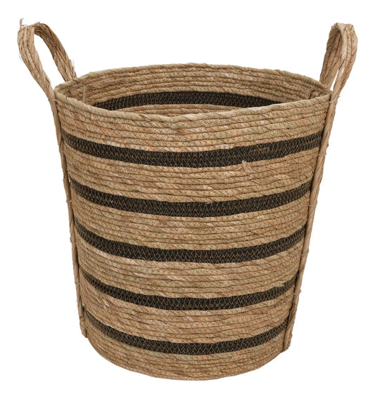 Canasto Cesto Organizador Redondo Fibra Multiuso Hogar Marrón