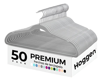 Perchas terciopelo adultos gris x 50 unidades