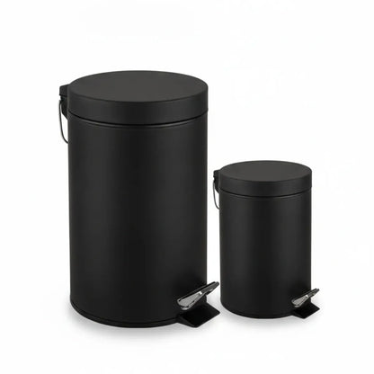Set Cesto De Basura 3 Lts Y 12 Lts para Baño y Cocina Negro