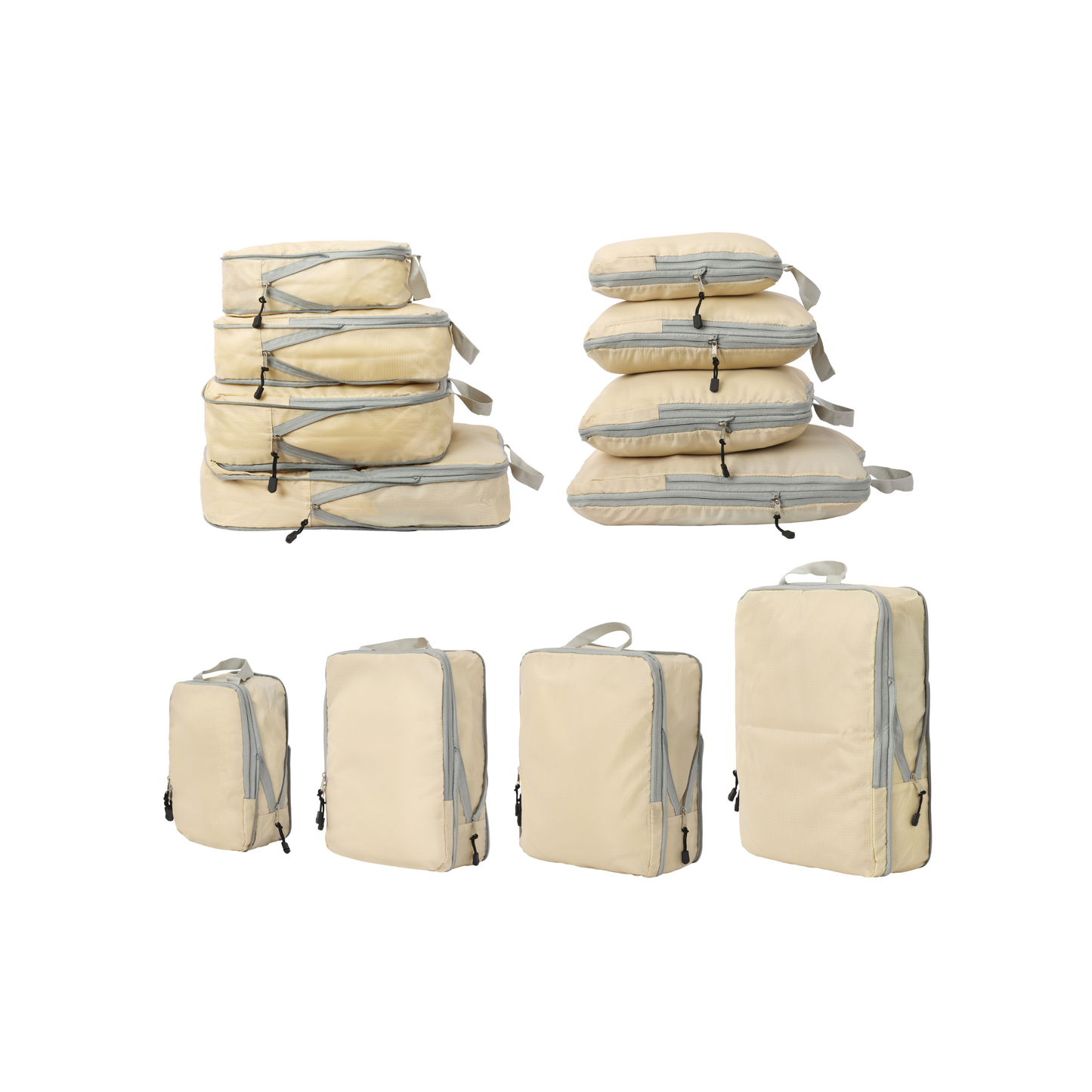 Fundas Organizadoras De Viaje Beige Pack 4 Unidades