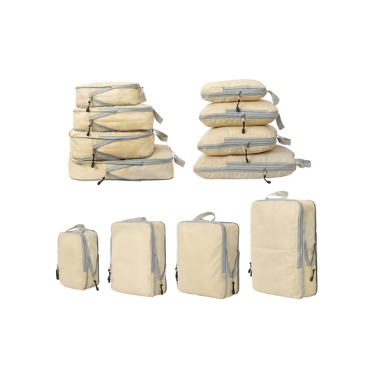 Fundas Organizadoras De Viaje Beige Pack 4 Unidades