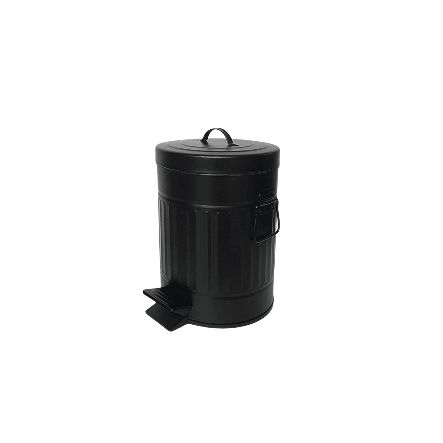 Cesto de Basura Redondo Galvanizado Negro 5 Lts