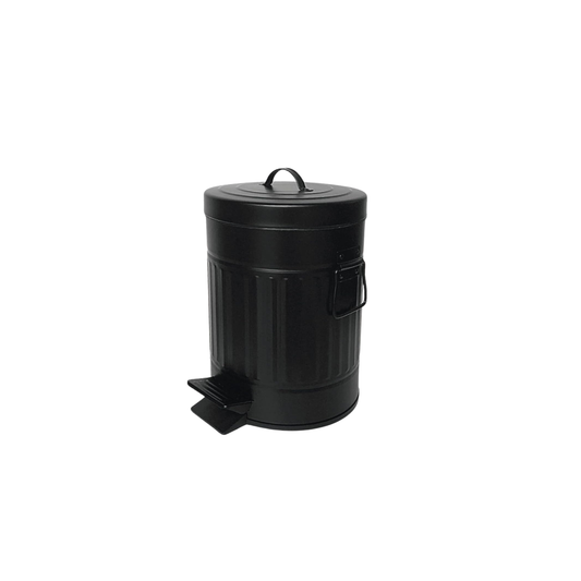 Cesto de Basura Redondo Galvanizado Negro 5 Lts