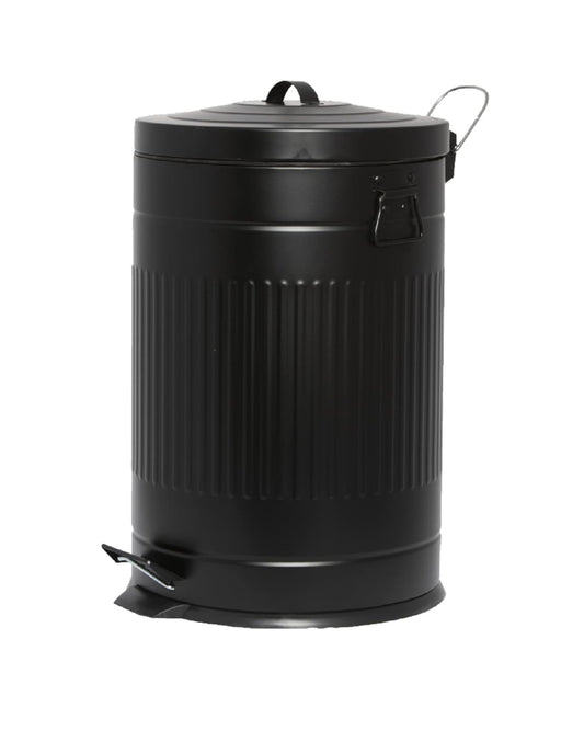 Cesto de basura de hierro galvanizado negro 20 lts