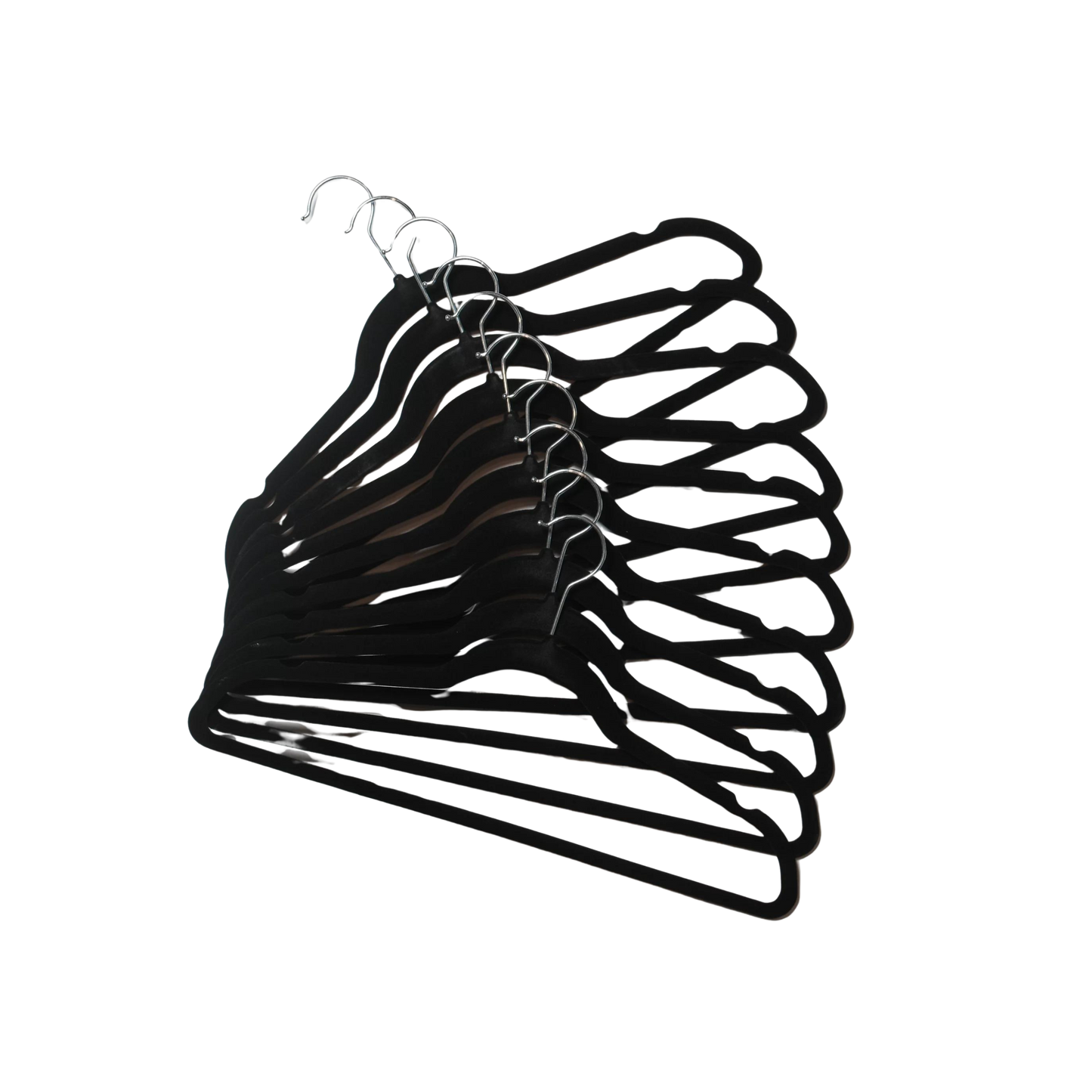 Perchas Terciopelo Adultos Antideslizante Negras X 100 Unidades